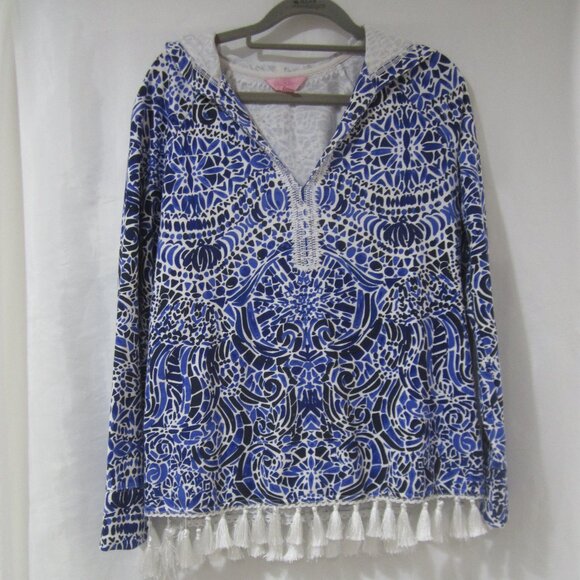 Lilly Pulitzer S Harmon Hoody Taverna Tile UPF 50+ - Picture 1 of 8